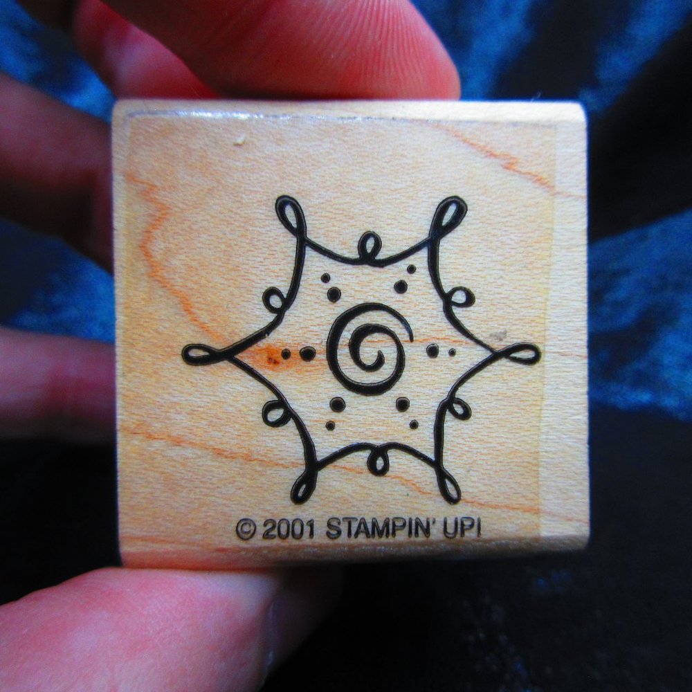 Burst Spiral Wood Mounted Stamp 1.5" x 1.5"